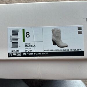 Lauren Conrad maxilla ivory cowgirl boots